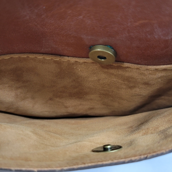 Patricia Avellino Crossbody Tan Heritage Full Grain Leather Bag Antique Brass - Picture 10 of 14